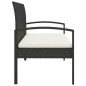 vidaXL Gartenbank mit Kissen Schwarz 105 cm Poly Rattan vidaXL Gartenbank mit Kissen Schwarz 105 cm Poly Rattan