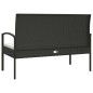 vidaXL Gartenbank mit Kissen Schwarz 105 cm Poly Rattan vidaXL Gartenbank mit Kissen Schwarz 105 cm Poly Rattan