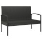vidaXL Gartenbank mit Kissen Schwarz 105 cm Poly Rattan vidaXL Gartenbank mit Kissen Schwarz 105 cm Poly Rattan