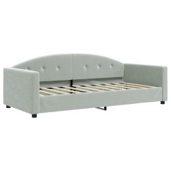vidaXL Tagesbett Hellgrau 90x190 cm Samt