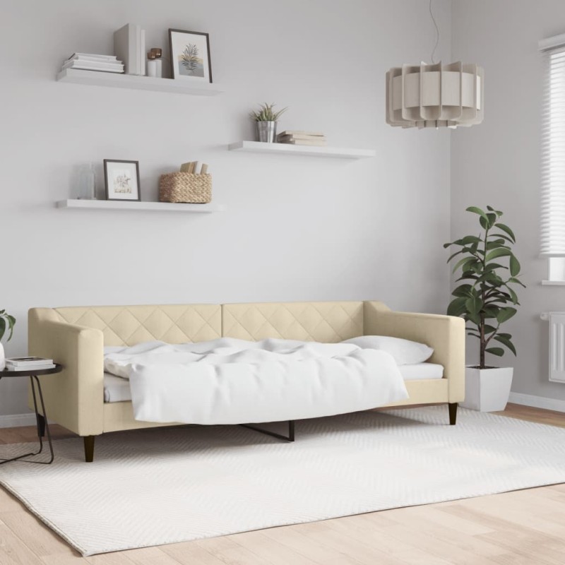 vidaXL Tagesbett Creme 80x200 cm Stoff vidaXL Tagesbett Creme 80x200 cm Stoff