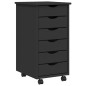 vidaXL Rollschrank mit Schubladen MOSS Grau Massivholz Kiefer vidaXL Rollschrank mit Schubladen MOSS Grau Massivholz Kiefer
