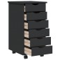 vidaXL Rollschrank mit Schubladen MOSS Grau Massivholz Kiefer vidaXL Rollschrank mit Schubladen MOSS Grau Massivholz Kiefer