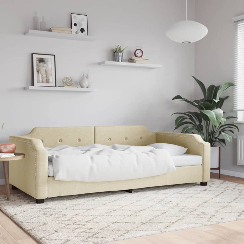 vidaXL Tagesbett Creme 80x200 cm Stoff vidaXL Tagesbett Creme 80x200 cm Stoff