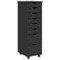 vidaXL Rollschrank mit Schubladen MOSS Grau Massivholz Kiefer vidaXL Rollschrank mit Schubladen MOSS Grau Massivholz Kiefer