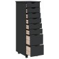 vidaXL Rollschrank mit Schubladen MOSS Grau Massivholz Kiefer vidaXL Rollschrank mit Schubladen MOSS Grau Massivholz Kiefer