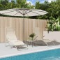 vidaXL Sonnenliegen 2 Stk. Creme Textilene & Pulverbeschichteter Stahl vidaXL Sonnenliegen 2 Stk. Creme Textilene & Pulverbeschichteter Stahl