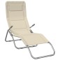 vidaXL Sonnenliegen 2 Stk. Creme Textilene & Pulverbeschichteter Stahl vidaXL Sonnenliegen 2 Stk. Creme Textilene & Pulverbeschichteter Stahl
