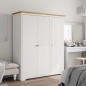 vidaXL Kleiderschrank BODO Weiß & Braun 151,5x52x176,5 cm Kiefernholz vidaXL Kleiderschrank BODO Weiß & Braun 151,5x52x176,5 cm Kiefernholz
