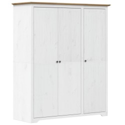 vidaXL Kleiderschrank BODO Weiß & Braun 151,5x52x176,5 cm Kiefernholz