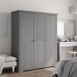 vidaXL Kleiderschrank BODO Grau 151,5x52x176,5 cm Massivholz Kiefer vidaXL Kleiderschrank BODO Grau 151,5x52x176,5 cm Massivholz Kiefer