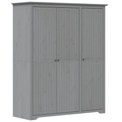 vidaXL Kleiderschrank BODO Grau 151,5x52x176,5 cm Massivholz Kiefer