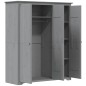 vidaXL Kleiderschrank BODO Grau 151,5x52x176,5 cm Massivholz Kiefer vidaXL Kleiderschrank BODO Grau 151,5x52x176,5 cm Massivholz Kiefer
