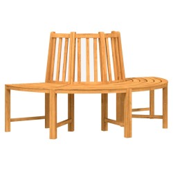 vidaXL Baumbank Halbrund Ø160 cm Massivholz Teak