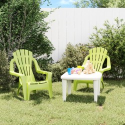 vidaXL Kinder-Gartenstühle 2 Stk. Grün 37x34x44 cm PP Holzoptik