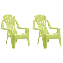 vidaXL Kinder-Gartenstühle 2 Stk. Grün 37x34x44 cm PP Holzoptik