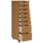 vidaXL Rollschrank mit Schubladen MOSS Honigbraun Massivholz Kiefer vidaXL Rollschrank mit Schubladen MOSS Honigbraun Massivholz Kiefer