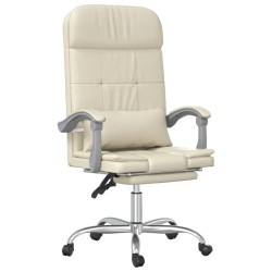 Bürostuhl mit Massagefunktion Creme Kunstleder