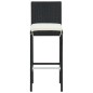 vidaXL Barhocker mit Kissen 6 Stk. Schwarz Poly Rattan vidaXL Barhocker mit Kissen 6 Stk. Schwarz Poly Rattan