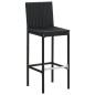 vidaXL Barhocker mit Kissen 6 Stk. Schwarz Poly Rattan vidaXL Barhocker mit Kissen 6 Stk. Schwarz Poly Rattan