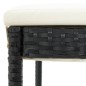 vidaXL Barhocker mit Kissen 6 Stk. Schwarz Poly Rattan vidaXL Barhocker mit Kissen 6 Stk. Schwarz Poly Rattan