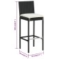 vidaXL Barhocker mit Kissen 6 Stk. Schwarz Poly Rattan vidaXL Barhocker mit Kissen 6 Stk. Schwarz Poly Rattan