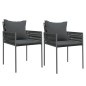 vidaXL Gartenstühle mit Kissen 2 Stk. Schwarz 54x61x83 cm Poly Rattan vidaXL Gartenstühle mit Kissen 2 Stk. Schwarz 54x61x83 cm Poly Rattan