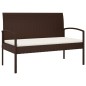 vidaXL Gartenbank mit Kissen Braun 105 cm Poly Rattan vidaXL Gartenbank mit Kissen Braun 105 cm Poly Rattan