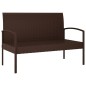 vidaXL Gartenbank mit Kissen Braun 105 cm Poly Rattan vidaXL Gartenbank mit Kissen Braun 105 cm Poly Rattan