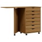 vidaXL Rollschrank mit Schreibtisch MOSS Honigbraun Massivholz Kiefer vidaXL Rollschrank mit Schreibtisch MOSS Honigbraun Massivholz Kiefer