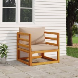 vidaXL Gartensessel mit Kissen Taupe Massivholz Akazie