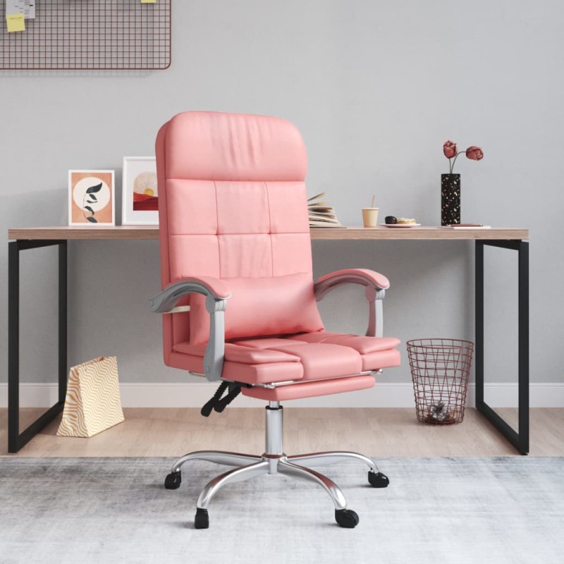 Bürostuhl mit Massagefunktion Rosa Kunstleder Bürostuhl mit Massagefunktion Rosa Kunstleder