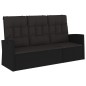 vidaXL Gartenbank mit Liegefunktion & Kissen Schwarz 173cm Poly Rattan vidaXL Gartenbank mit Liegefunktion & Kissen Schwarz 173cm Poly Rattan