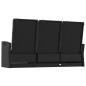 vidaXL Gartenbank mit Liegefunktion & Kissen Schwarz 173cm Poly Rattan vidaXL Gartenbank mit Liegefunktion & Kissen Schwarz 173cm Poly Rattan