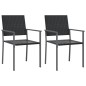 vidaXL Gartenstühle 2 Stk. Schwarz 54x62,5x89 cm Poly Rattan vidaXL Gartenstühle 2 Stk. Schwarz 54x62,5x89 cm Poly Rattan