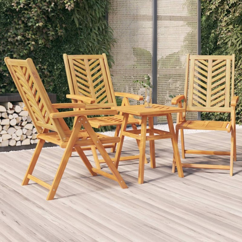 vidaXL Gartenstühle Verstellbar 3 Stk. Massivholz Akazie vidaXL Gartenstühle Verstellbar 3 Stk. Massivholz Akazie