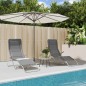 vidaXL Sonnenliegen 2 Stk. Grau Textilene & Pulverbeschichteter Stahl vidaXL Sonnenliegen 2 Stk. Grau Textilene & Pulverbeschichteter Stahl