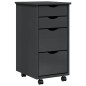 vidaXL Rollschrank mit Schubladen MOSS Grau Massivholz Kiefer vidaXL Rollschrank mit Schubladen MOSS Grau Massivholz Kiefer