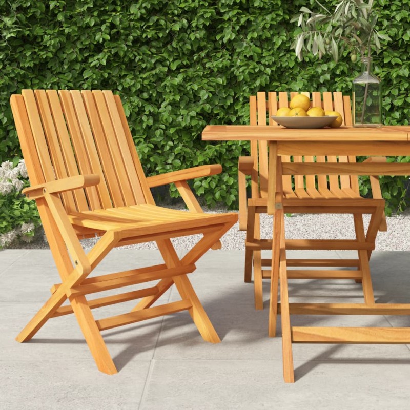 vidaXL Gartenstühle 2 Stk. Klappbar 61x67x90 cm Massivholz Teak vidaXL Gartenstühle 2 Stk. Klappbar 61x67x90 cm Massivholz Teak