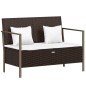 vidaXL Gartenbank 2-Sitzer mit Kissen Braun Poly Rattan vidaXL Gartenbank 2-Sitzer mit Kissen Braun Poly Rattan