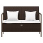 vidaXL Gartenbank 2-Sitzer mit Kissen Braun Poly Rattan vidaXL Gartenbank 2-Sitzer mit Kissen Braun Poly Rattan