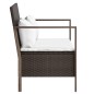 vidaXL Gartenbank 2-Sitzer mit Kissen Braun Poly Rattan vidaXL Gartenbank 2-Sitzer mit Kissen Braun Poly Rattan