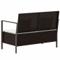 vidaXL Gartenbank 2-Sitzer mit Kissen Braun Poly Rattan vidaXL Gartenbank 2-Sitzer mit Kissen Braun Poly Rattan