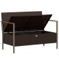 vidaXL Gartenbank 2-Sitzer mit Kissen Braun Poly Rattan vidaXL Gartenbank 2-Sitzer mit Kissen Braun Poly Rattan