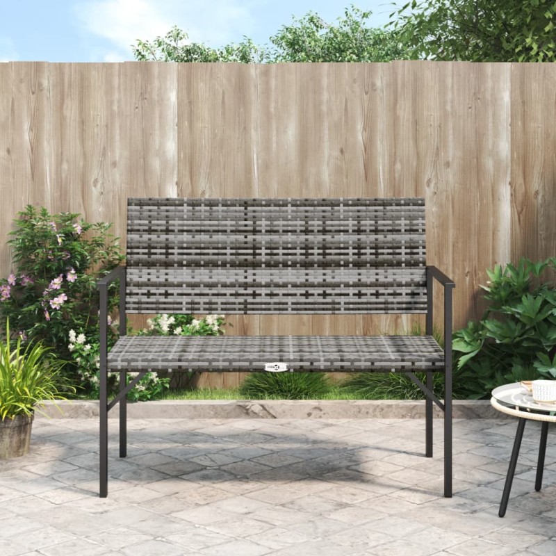 vidaXL Gartenbank 2-Sitzer Grau Poly Rattan vidaXL Gartenbank 2-Sitzer Grau Poly Rattan