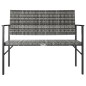 vidaXL Gartenbank 2-Sitzer Grau Poly Rattan vidaXL Gartenbank 2-Sitzer Grau Poly Rattan