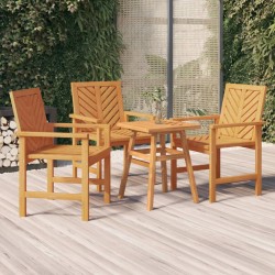 vidaXL Garten-Essstühle 3 Stk. Massivholz Akazie