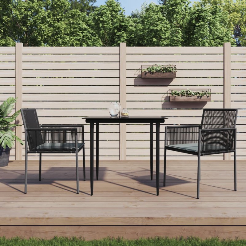 vidaXL Gartenstühle mit Kissen 2 Stk. Schwarz 54x60,5x83,5 cm vidaXL Gartenstühle mit Kissen 2 Stk. Schwarz 54x60,5x83,5 cm