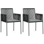 vidaXL Gartenstühle mit Kissen 2 Stk. Schwarz 54x60,5x83,5 cm vidaXL Gartenstühle mit Kissen 2 Stk. Schwarz 54x60,5x83,5 cm
