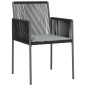 vidaXL Gartenstühle mit Kissen 2 Stk. Schwarz 54x60,5x83,5 cm vidaXL Gartenstühle mit Kissen 2 Stk. Schwarz 54x60,5x83,5 cm